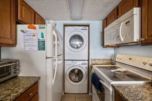 You may pack light--the washer and dryer are on-site.