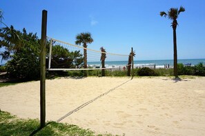 Challenge the kids to a game of volleyball.