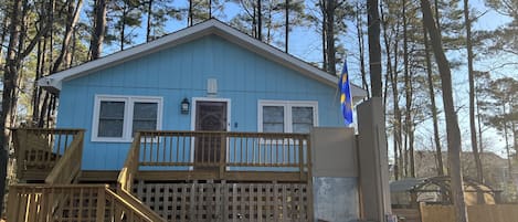 Front of property with stairs and elevator
