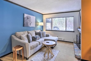 Living Room | Queen Sleeper Sofa | Fireplace (BYOW)