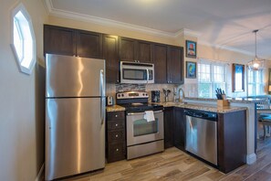 Our kitchen is fully equipped. A coffee maker is included!