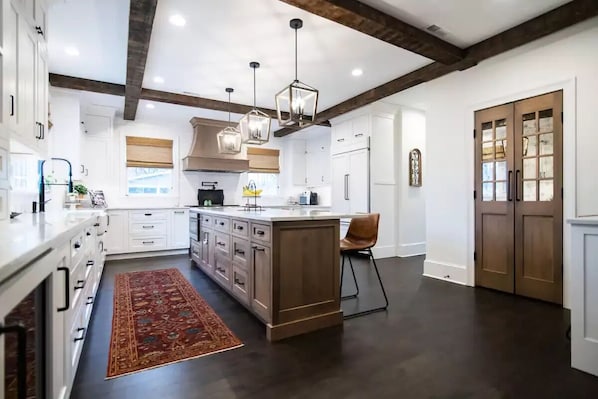 Custom Gourmet Kitchen with Wolf Appliances. 