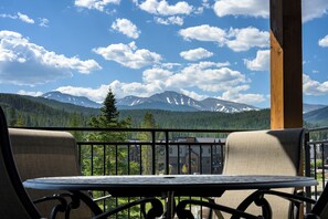 Dine al fresco with mountain views