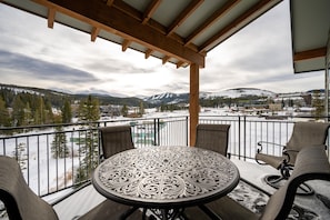 Dine al fresco with huge mountain views on your private deck (grill not shown)
