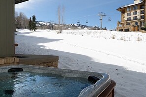 The hot tub provides an excellent opportunity to wind down