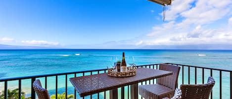 Panoramic ocean views from your private lanai!