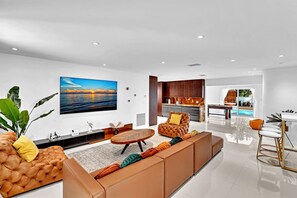 Unwind with a cup of coffee and a good book in this inviting living room.