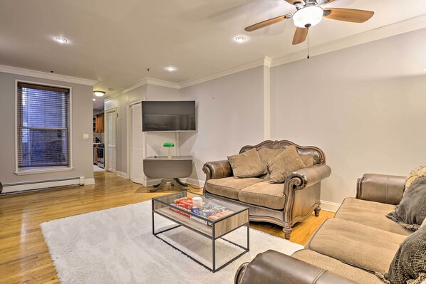Hoboken Vacation Rental | 1BR | 1BA | 850 Sq Ft | Stairs Required to Access
