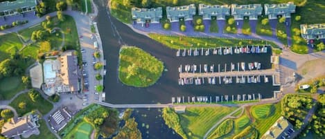 Mille Lacs Lake on one side and the marina on the other!