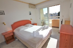 air conditioned bedroom opening onto the terrace