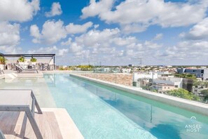 Expansive rooftop pool with awesome views