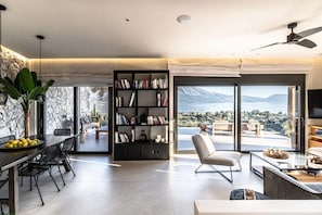 Open-plan living and dining area