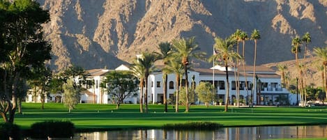 The house is located on the gated grounds of La Quinta Country Club