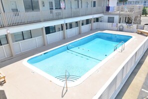 A view of the pool. Just outside your front door.