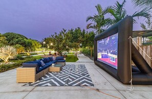 Watch your favorite games in the outdoor cinema.