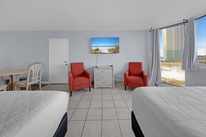 Studio living with flat screen TV