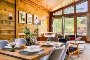 Enjoy your favorite dishes in the comfort of this stylish dining space