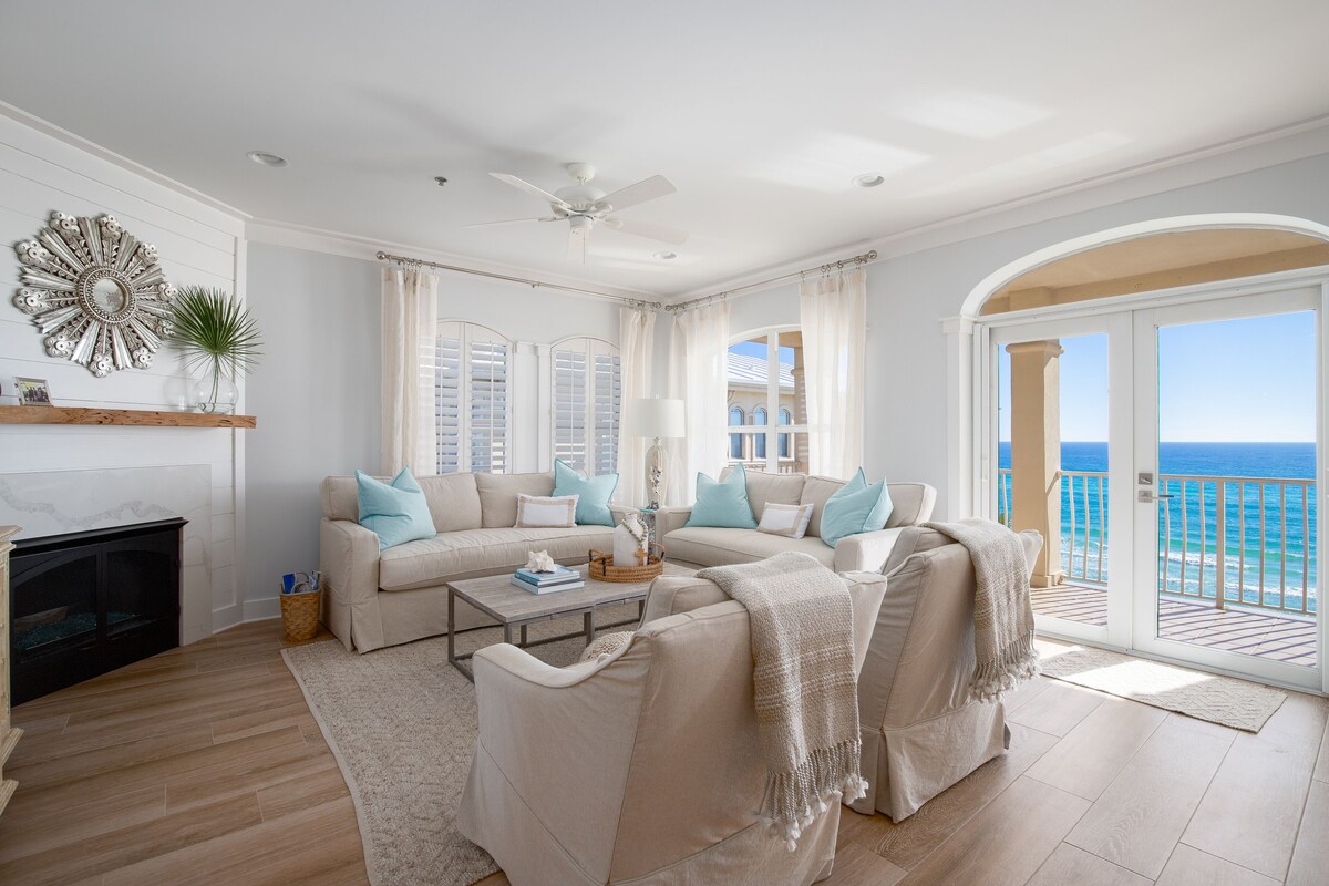 Villa Belle Vue—GULF FRONT PENTHOUSE—Walk to Rosemary & Alys Beach –