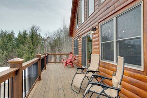 Deck | Sunday River Mountain Views | Gravel Driveway Parking (5 Vehicles)
