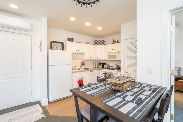 Entry way and open kitchen area