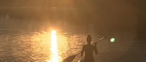 Paddle boarding at sunset!