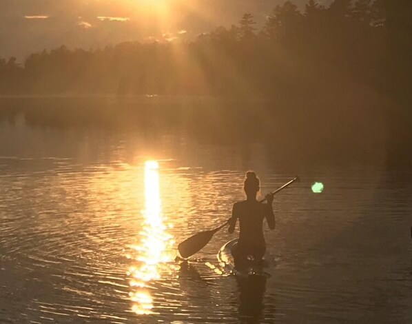 Paddle boarding at sunset!