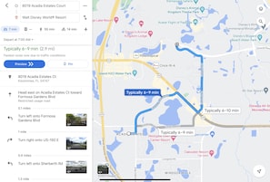 Distance to Walt Disney World Resort