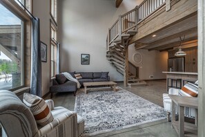 Custom timber spiral staircase to traverse this immaculate property.