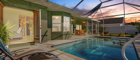 Relax poolside into the night hours!