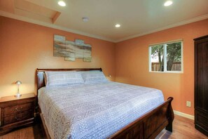Private bedroom with a KIng sized Tempurpedic mattress. 