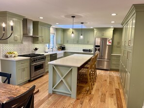 Kitchen with 30" Viking and a second oven and microwave in the island