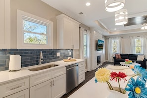 This Beautiful Kitchen has Plenty of Prep Space, yet is Easy for Cleanup.