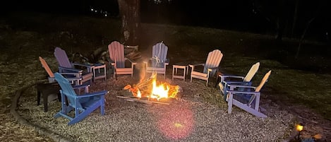 The firepit is the place to hang out!