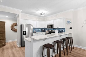 Kitchen with bar seating