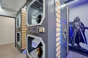 Star Wars Bedroom with 4 Twin Beds, Ensuite Bathroom, and LED lights