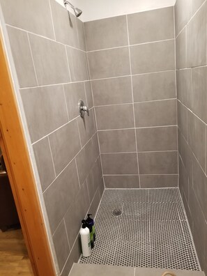 Spacious shower 