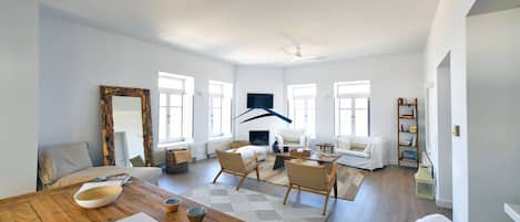 The spacious modern living room