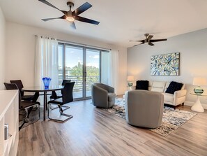 Open great room and dining room