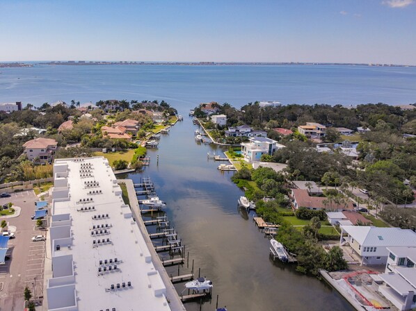 Bay water views and of Gulf of Mexico 