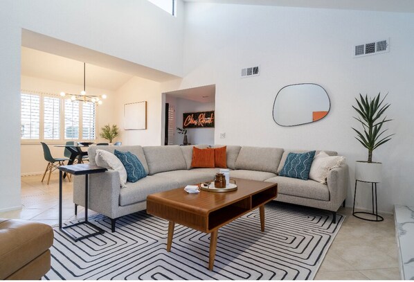 Living room and eat in kitchen