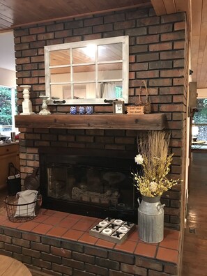 Fireplace in the living room 