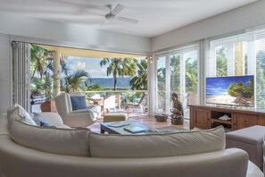 Effortless flow from the living room to large balcony
