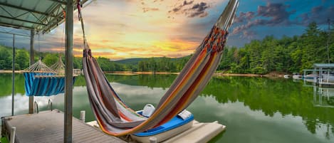 Relaxing on private dock