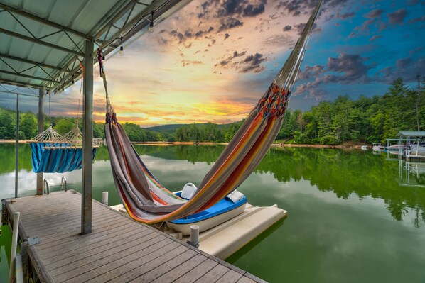 Relaxing on private dock