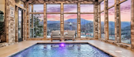 Indoor heated pool with immaculate views!