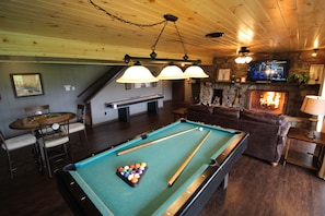 Includes a Pool table, Game table, shuffleboard, and a variety of board games