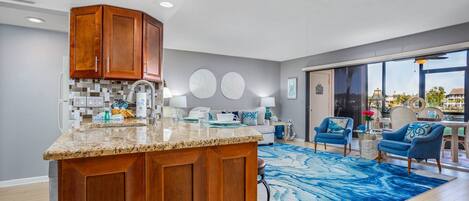 Enter thru your private door into this lovely condo on the bay!