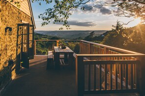 The Roof terrace with far reaching sea and valley views over Charmouth & Lyme