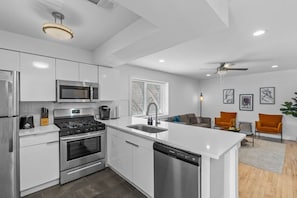 Prepare delicious meals in our modern kitchen.