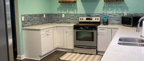 Vibrant recently renovated kitchen to cook meals or brew morning coffee!